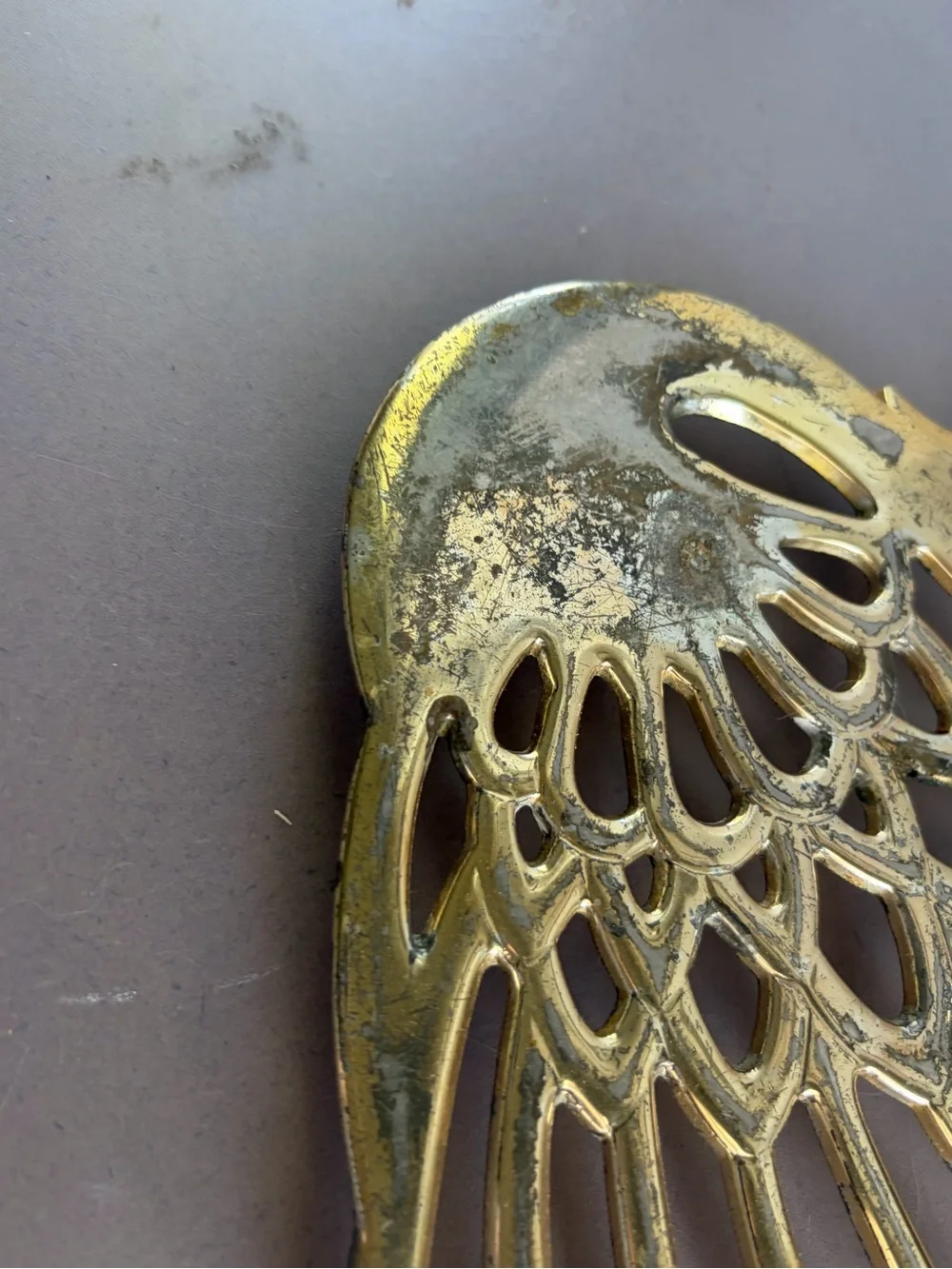 Vintage Patina Swan Trivet